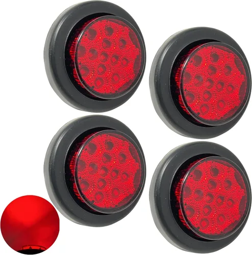 Miniatura 16 de All Star Truck Parts 10 unidades de luz LED redonda de 2 pulgadas con espacio para marcador lateral [13 LED]