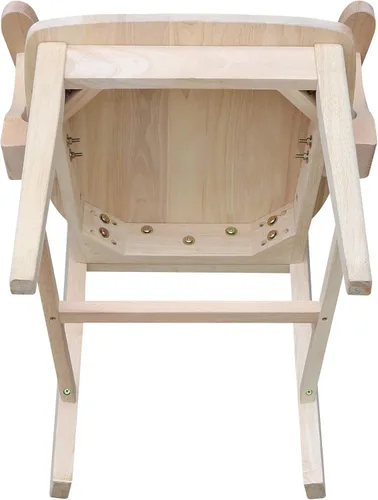 Miniatura 8 de International Concepts Mission - Silla auxiliar con brazos, madera de parawood maciza, sin terminar