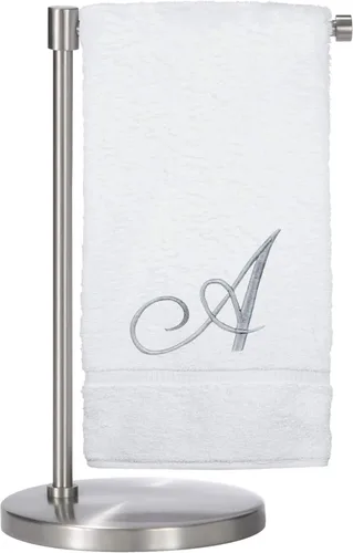 Miniatura 88 de Script R - Toalla de baño con monograma, regalo personalizado, 27 x 54 pulgadas, juego de 1 toalla bordada con texto dorado, 100% algodón turco