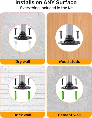 Miniatura 7 de Soporte de pared para micrófono con mini cabezal de bola giratorio, soporte de pared de micrófono con soporte de brida, adaptador de soporte