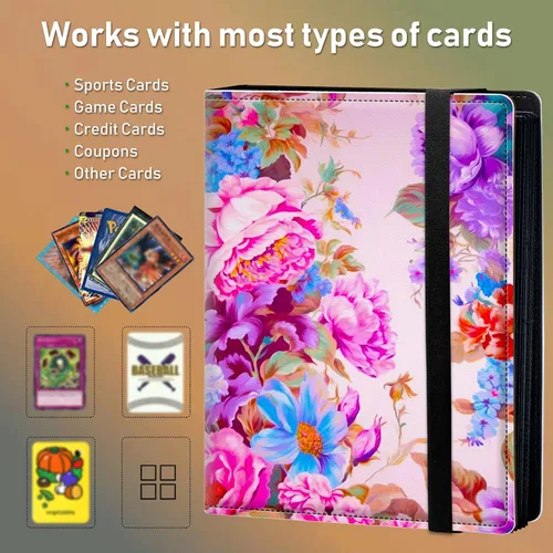 Miniatura 5 de Carpeta para tarjetas intercambiables, 4 bolsillos para tarjetas intercambiables, 160 bolsillos de doble cara, funda para tarjetas
