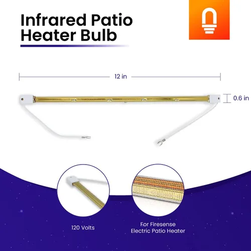 Miniatura 2 de Lumenivo Reemplazo infrarrojo de la bombilla del calentador del patio de 1500W para el calentador eléctrico del patio Firesense