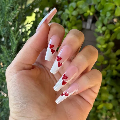 Miniatura 8 de GOLD VIBES - Uñas a presión de Lavaa Beauty Punta dorada con purpurina degradada Ataúd extra largas Vibes de oro