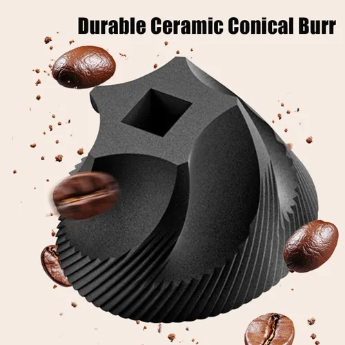 Miniatura 3 de Molinillo de café eléctrico portátil con 38 ajustes de molienda ajustables, rebaba cónica de núcleo de cerámica recargable por USB, molinillo
