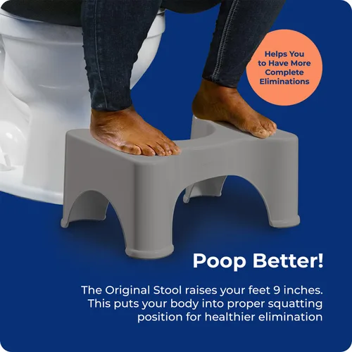 Miniatura 3 de Squatty Potty The Original - Taburete de inodoro para baño, color gris, 9 pulgadas