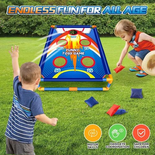 Miniatura 5 de Juego de lanzamiento de bolsas de frijoles para niños, regalo ideal para niños de 3 a 8 años. Juguetes exteriores para niños y niñas de 3, 4, 5, 6