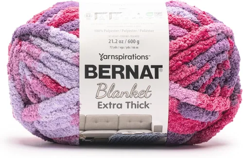 Miniatura 51 de Bernat - Hilo para manta extra grueso color niebla azul - 1 paquete de 21.12 oz/598.74 g - 100% poliéster - #7 Jumbo - 72 yardas - Hilo grueso