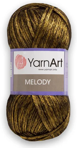 Miniatura 5 de 1 Ball YarnArt Melody, hilo de cadeneta, hilo brillante metálico brillante para tejer, ganchillo, bordado, 3.5 onzas, 754.6 ft (251 yardas), 70%