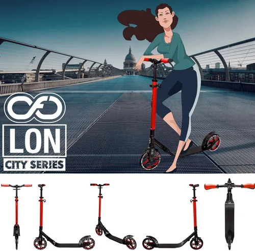 Miniatura 6 de Crazy Skates Patinete plegable para adultos, adolescentes y niños con correa de transporte - Plegable rápido, manubrio ajustable y ligero