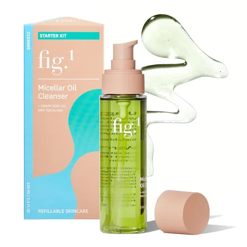Fig.1 Limpiador de aceite micelar para la cara – Aceite limpiador removedor de maquillaje, limpiador facial – Fórmula de aceite de squalano y