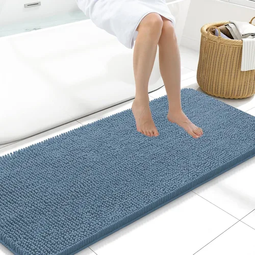 Miniatura 106 de Arotive Alfombras de baño de felpilla extrasuaves y absorbentes, de 24 x 16 pulgadas, lavables a máquina, parte trasera de goma antideslizante