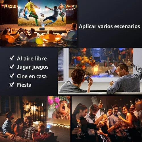 Miniatura 7 de Proyector 5G WiFi Bluetooth nativo 1080P [pantalla de proyector y bolsa de transporte incluidas], proyector de película CEBORY 15000LM Full HD