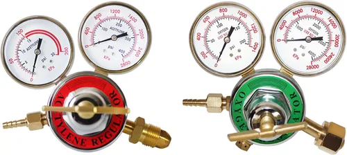 Miniatura 10 de Regulador de oxígeno resistente, regulador de antorcha de corte con medidor de tanque grande, salida 0-200PSI entrada 0-4000PSI CGA 540