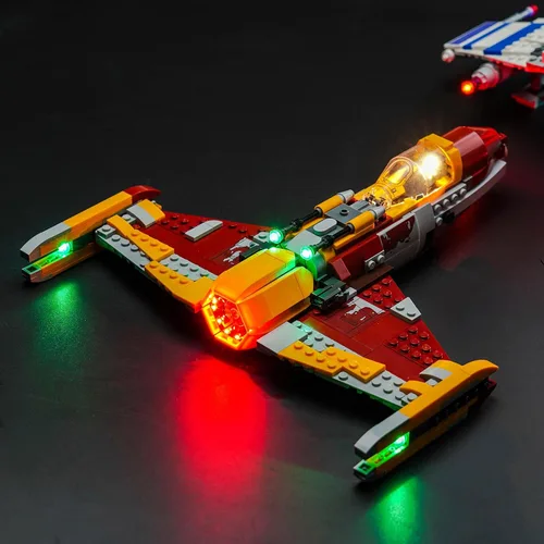 Miniatura 4 de Kit de luz LED mejorado para LEGO New Republic E-Wing contra el juego de construcción de caza estelar de Shin Hati, compatible con LEGO 75364