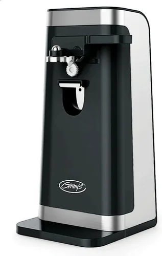 Montgomery Ward Ginny's - Abrelatas eléctrico de 50 W con hoja de acero inoxidable y afilador de cuchillos (negro)