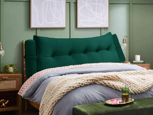 Miniatura 2 de Peachwell Almohada triangular de lectura para reposo en cama, cojín grande para cabecero, respaldo, almohada de cuña con dos almohadas cilíndricas