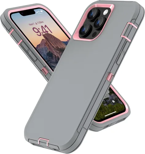 Miniatura 12 de Sansunto Funda para iPhone 13 Pro, doble capa de protección de cuerpo completo para hombres y mujeres, funda de goma de silicona no incorporada