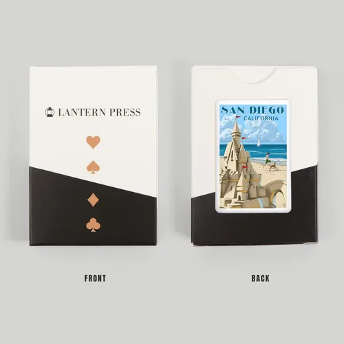 Miniatura 8 de Lantern Press San Diego, California, Castillo de arena (52 cartas de juego, baraja de cartas de tamaño póquer con comodines)