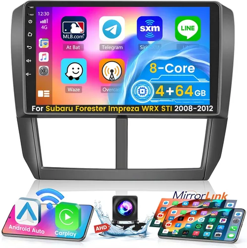 Miniatura 8 de Roinvou [2G+64G] para Subaru Forester Impreza WRX STI 2008 2009 2010 2011 2012 Radio de coche con Carplay inalámbrico/Android Auto, 9 pulgadas