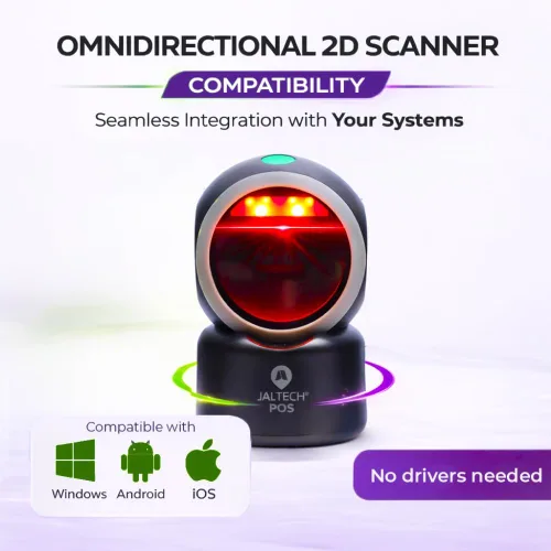 Miniatura 4 de Escáner de código de barras 2D omnidireccional USB, sensor CMOS 1024 × 600 con cable, rango de escaneo de 2 a 12 pulgadas, lector de código