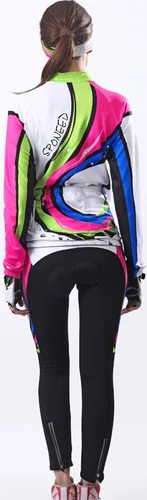 Miniatura 4 de sponeed Maillot de ciclismo de manga larga para mujer, transpirable