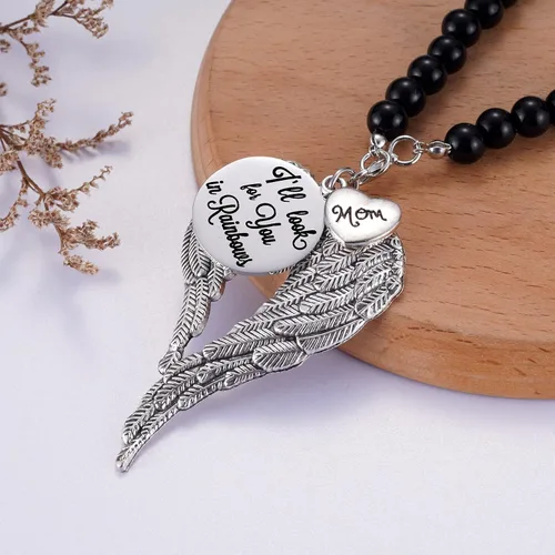 Miniatura 3 de Collar conmemorativo de alas de ángel, regalos conmemorativos para la pérdida de mamá/papá/abuela/abuelo/hijo/hija, adorno conmemorativo para espejo