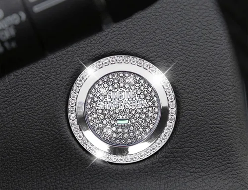 Emblema brillante para el botón del interruptor de arranque del motor, accesorio de botón de arranque del motor con un solo clic compatible con 1