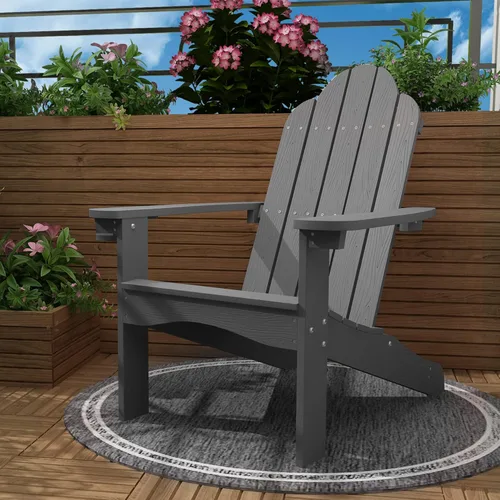 Miniatura 27 de LUE BONA HDPS Sillas Adirondack Set de 2, Silla para Hoguera al Aire Libre Resistente a la Intemperie con Portavasos, Silla Moderna de Plástico