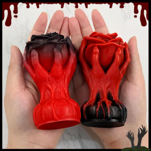 Miniatura 6 de Molde de vela de rosa de mano, molde de silicona de flores 3D para velas, cera de pilar, yeso, resina epoxi, fundición artesanal, decoración gótica