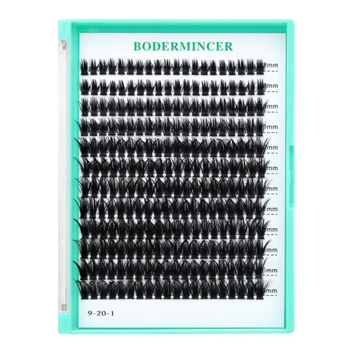 Miniatura 15 de Bodermincer 10D/20D/30D/40D/50D/60D/80D, 240 racimos de pestañas rizadas C/D 10-12-14-0.630-0.630 in mezcla de pestañas postizas esponjosas de un