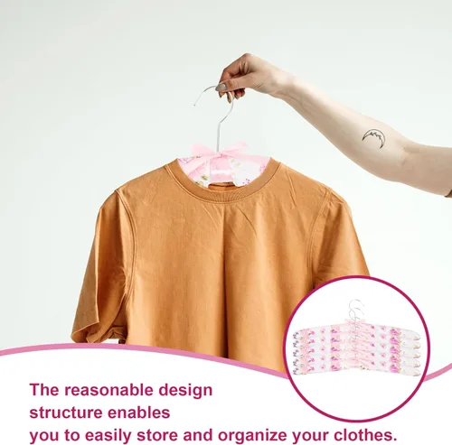 Miniatura 7 de VILLCASE 5 perchas acolchadas antideslizantes con funda de esponja suave para suéteres, vestidos y trajes, diseño sin rastros para la organización
