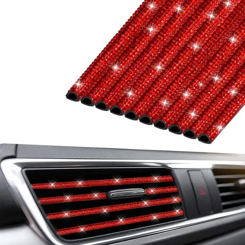 Miniatura 11 de INSAUTO Bling - Tira de decoración de ventilación de coche para mujeres y niñas, 10 piezas de diamantes de imitación para aire acondicionado