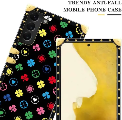 Miniatura 2 de Funda compatible con Samsung Galaxy S22, TPU suave de lujo y parte trasera de policarbonato duro para niñas y mujeres, a prueba de golpes, para Amor