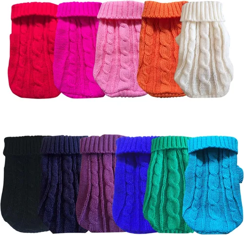 Miniatura 4 de Suéteres para perros pequeños, suéteres para mascotas, ropa de punto clásica, ropa de invierno para niñas, ropa de perro chihuahua, abrigo cálido