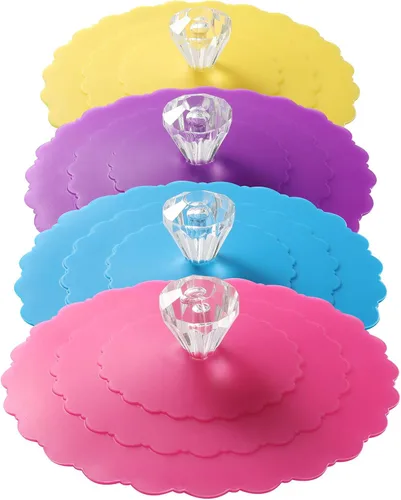 Miniatura 9 de Cubiertas de silicona para tazas (set de 3), tapas de silicona multicolores para tazas, tapas flexibles para tazas, tapas para tazas calientes de 3