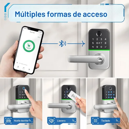 Miniatura 2 de Cerradura de Puerta Inteligente con Teclado y Manija: Cerradura de Puerta de Entrada sin Llave Kucacci - Cerradura Inteligente para Puerta Principal