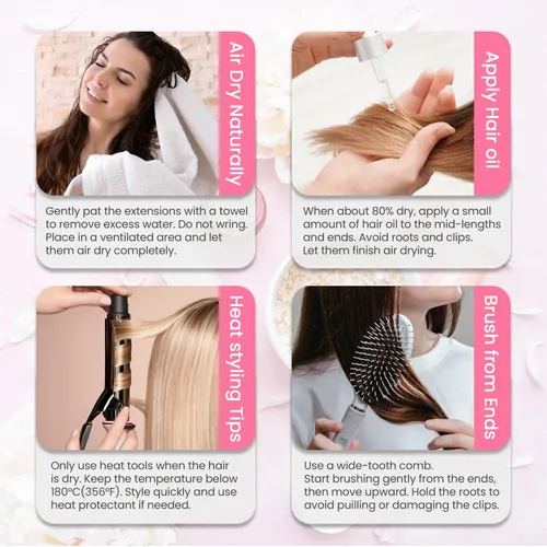 Miniatura 7 de Aison Extensiones de cabello humano real de color marrón oscuro, 2.47 onzas, 100% Remy, cabello humano Remy, suave y sedoso para mujeres, 15