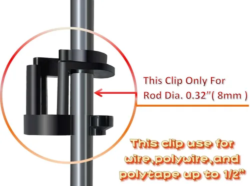 Miniatura 3 de PK20 - Postes de coleta para cercas eléctricas, diámetro de varilla de 0.32 pulgadas (0.315 in) x 41 pulgadas de altura con 80 aisladores