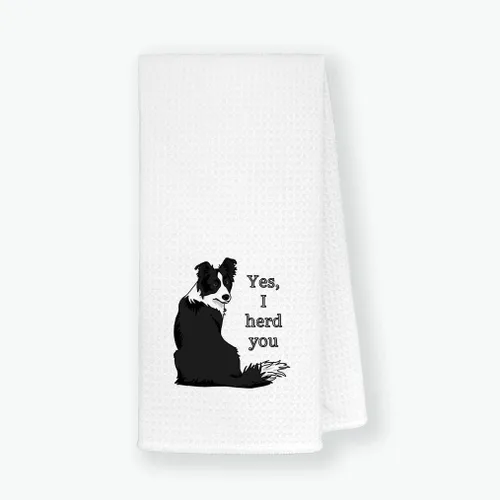 Yes I Herd You - Toallas de cocina de pastor australiano, paños de cocina de 24 x 16 pulgadas, divertidos paños de cocina para cachorros, toallas de