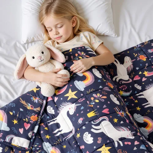 Miniatura 35 de Kivik Manta con peso de 3 libras, transpirable, pequeña y pesada, para dormir y relajarse, para cama, sofá, hogar, escuela, lavable a máquina