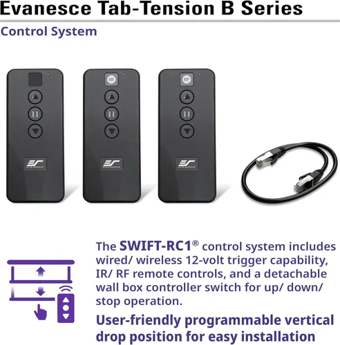 Miniatura 7 de Elite Screens Evanesce Tab-Tension B, pantalla de proyección de 110 pulgadas 16:9, 4K / 8K HD, pantalla de proyección eléctrica con tensión de Blanco