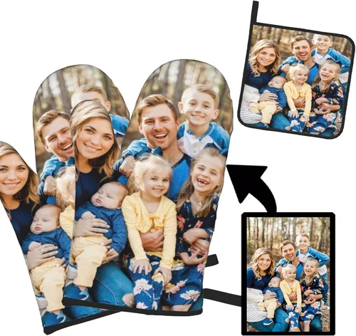 Miniatura 15 de Manoplas de horno personalizadas y agarraderas personalizadas con tu cara, regalos de repostería para mujeres para cocinar en la cocina, barbacoa