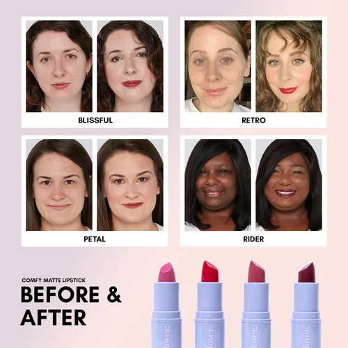 Miniatura 5 de Clover Lápiz labial mate cómodo Lápiz labial no seco, hidratante y ligero, lápiz labial de alta pigmentación Maquillaje de labios vegano y libre