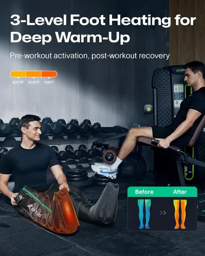 Miniatura 4 de UREVO Smart Leg Recovery PT Pro, tecnología patentada de masaje con tecnología de masaje recargable inalámbrica de compresión de aire