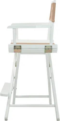 Miniatura 5 de Casual Home - Silla de director de 24.0 in, marco blanco con lona bronceada, altura de mostrador