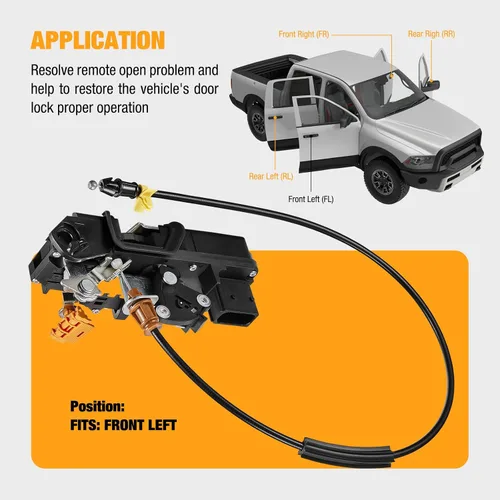 Miniatura 4 de SYERAL Pestillo de bloqueo de puerta eléctrico con cable delantero izquierdo del lado del conductor compatible con Chevrolet Silverado Sierra 1500
