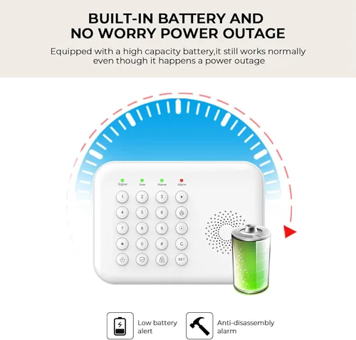 Miniatura 8 de PGST Sistema de alarma de seguridad para el hogar, sistema de alarma inteligente para el hogar con puerta/sensores de movimiento, alertas