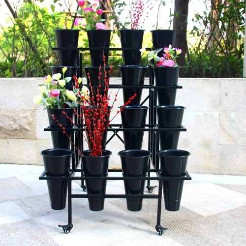 Miniatura 2 de Zhongma Soporte de exhibición de flores de 4 niveles con cubos de 16 piezas