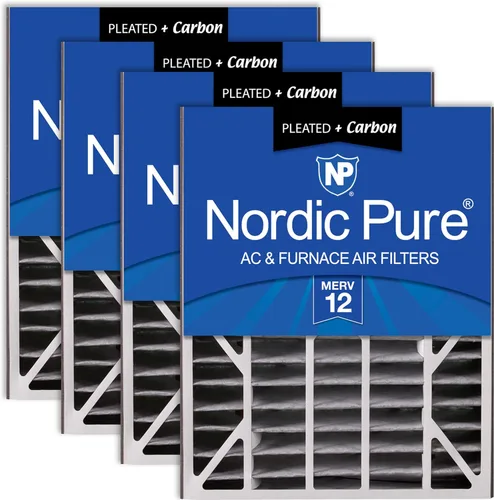Miniatura 18 de Nordic Pure 20x25x5 (tamaño real: 19 3/4 x 24 1/4 x 4 7/8) Filtro de CA Air Bear MERV 13 Plus Carbon 4 Pack