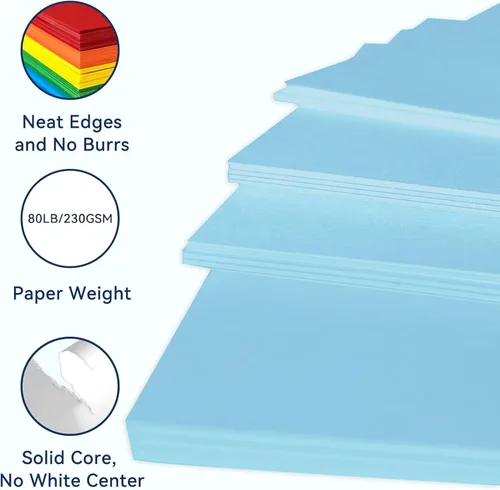 Miniatura 2 de 15 hojas de papel de cartulina azul claro de 12x12 pulgadas, cartulina para Cricut, papel de construcción grueso para hacer tarjetas, álbumes
